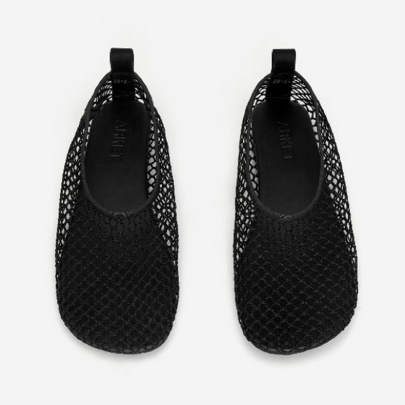 ARKET Fishnet Mesh Ballet Flats Size 40 Fits like a US9 to 9.5 - Picture 1 of 9